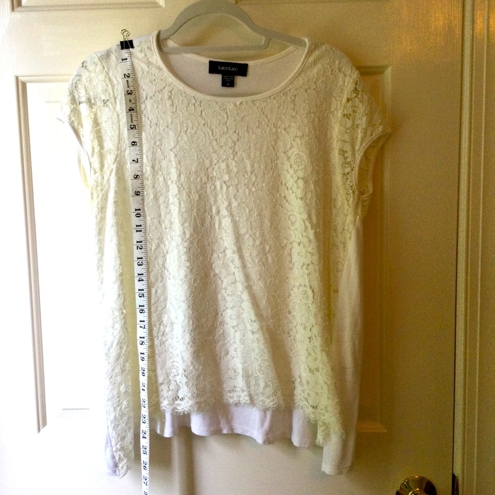 Karen Kane cream lace top M Medium